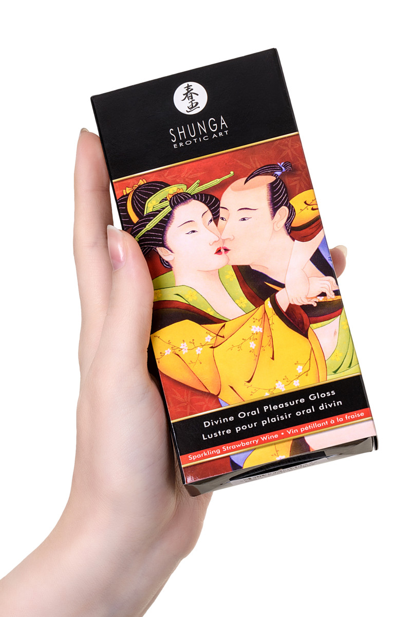 Возбуждающий блеск для губ Shunga «Божественное удовольствие», клубника и шампанское 10 мл
